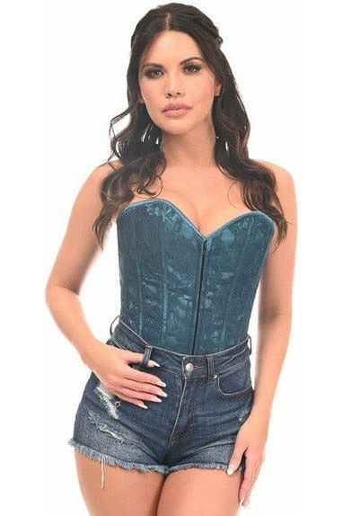 Daisy Corsets Lavish Dark Teal Lace Overbust Corset w/Zipper