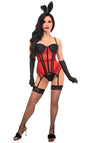 Daisy Corsets Lavish 4 PC Red/Black Sexy Bunny Lingerie Costume