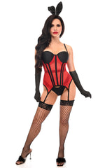 Daisy Corsets Lavish 4 PC Red/Black Sexy Bunny Lingerie Costume