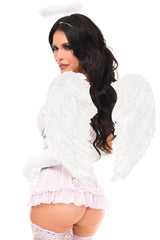 Daisy Corsets Lavish 4 PC White Angel Bustier Corset Costume - Daisy Corsets