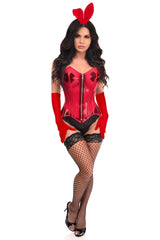 Daisy Corsets Lavish 4 PC Clear Red Sexy Bunny Corset Costume