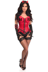 Daisy Corsets Lavish 4 PC Clear Red Sexy Devil Corset Costume - Daisy Corsets