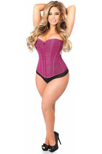 Daisy Corsets Lavish Fuchsia Glitter Front Zipper Corset