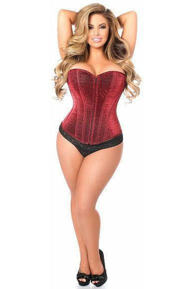 Daisy Corsets Lavish Red Glitter Front Zipper Corset