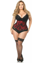 Daisy Corsets Lavish Red Underbust Corset w/Black Lace Overlay