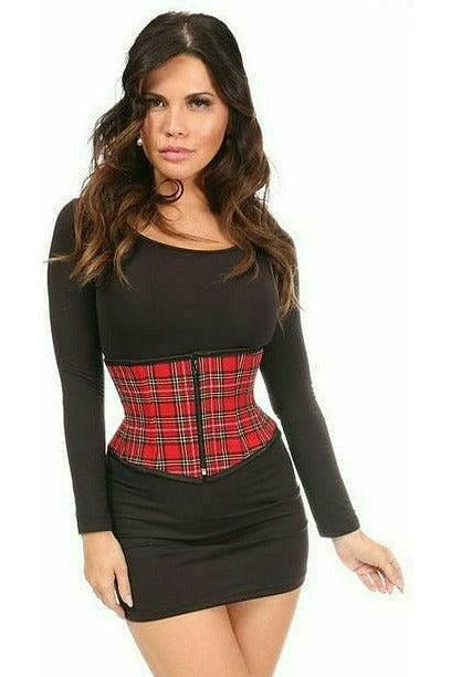 Daisy Corsets Lavish Red Plaid Mini Cincher