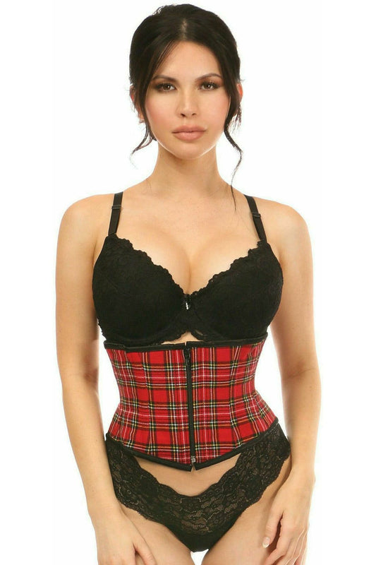 Daisy Corsets Lavish Red Plaid Mini Cincher