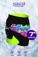 The Leg Day | Black Retro and Neon Ball Hammock® 7 Inch Athletic Shorts