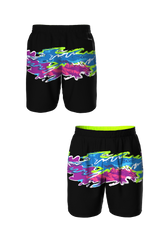 The Leg Day | Black Retro and Neon Ball Hammock® 9 Inch Athletic Shorts