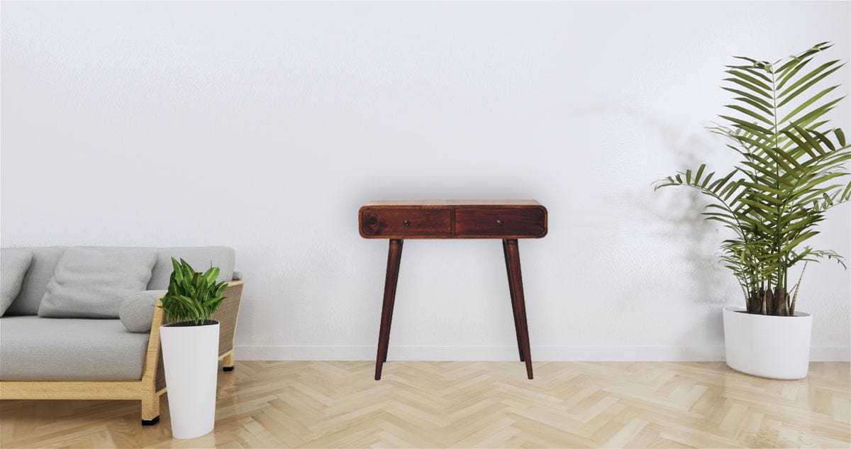 Chestnut Curved Hallway Table - Artisan Furniture