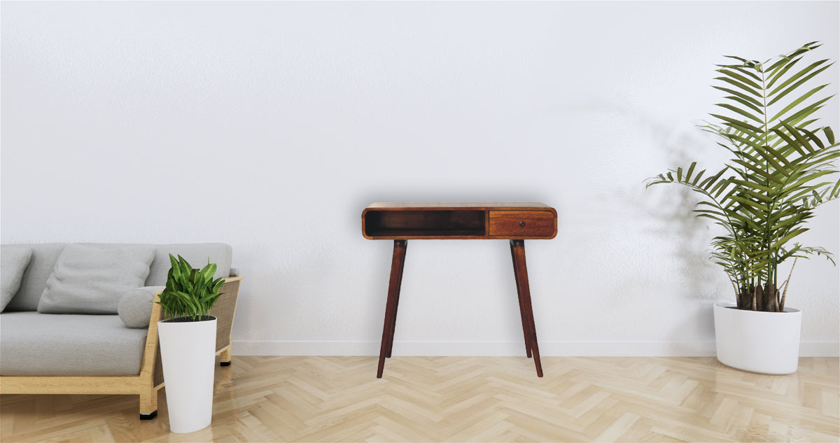 Curved Chestnut Writing Desk