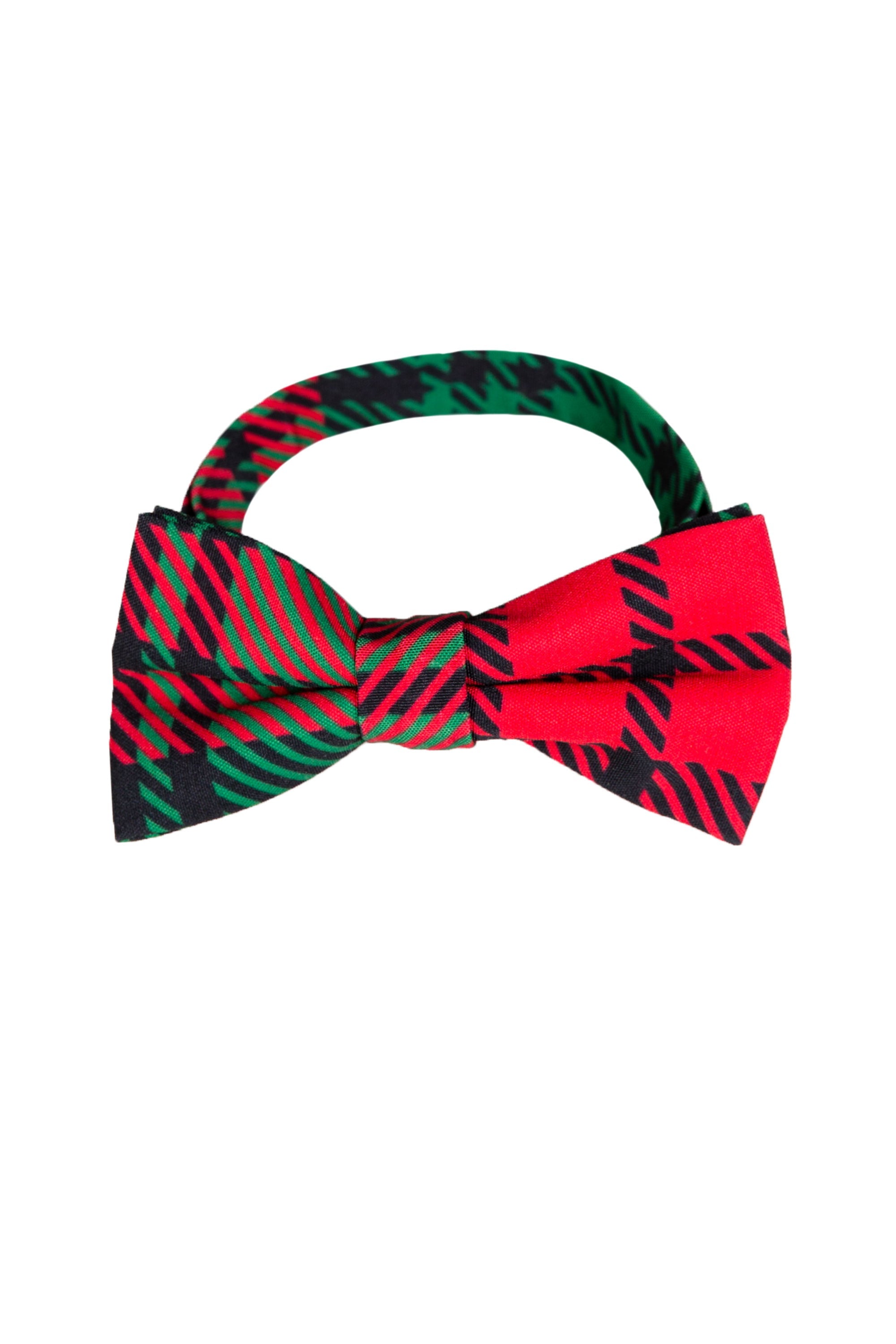 The Lincoln Log Love Daddy | Red And Green Christmas Plaid Bow Tie