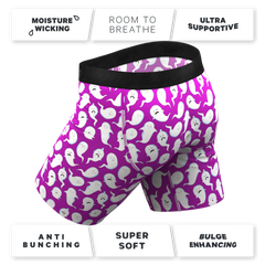 The Little Swimmers | Ghost Print Long Leg Ball Hammock® Pouch Underwear With Fly