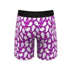 The Little Swimmers | Ghost Print Long Leg Ball Hammock® Pouch Underwear With Fly