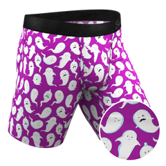 The Little Swimmers | Ghost Print Long Leg Ball Hammock® Pouch Underwear With Fly