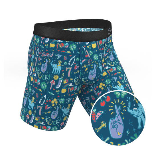 The Lucky Duck | Lucky Symbols Long Leg Ball Hammock® Pouch Underwear With Fly - Shinesty