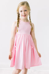 Bubblegum Pink Tank Pocket Twirl Dress