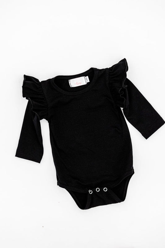 Black L/S Flutter Bodysuit - Mila & Rose ®