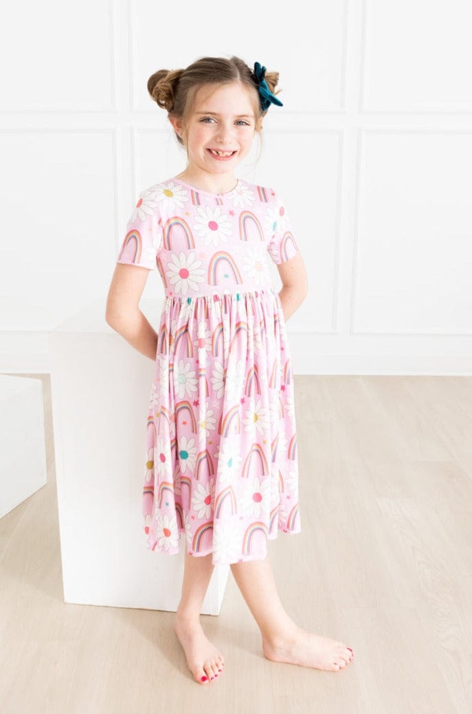 Rainbow Daisies S/S Twirl Dress - Mila & Rose ®