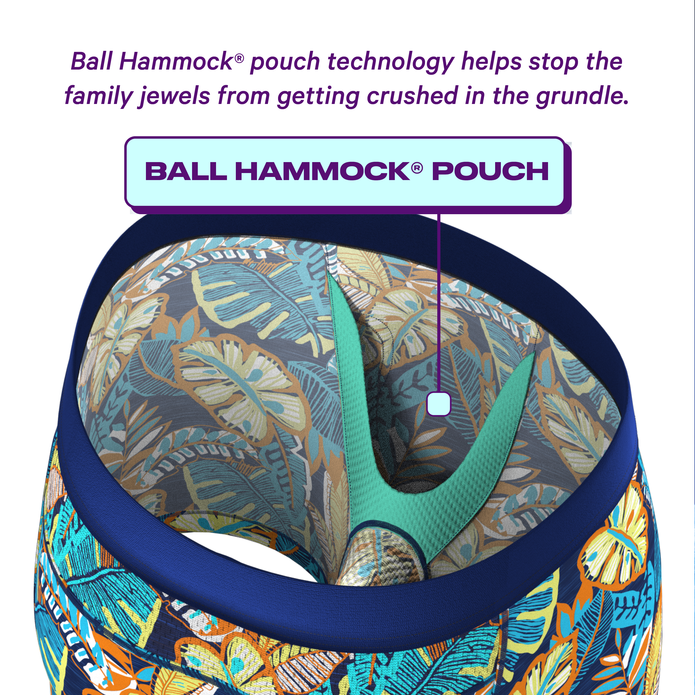 The Mahalo | Blue Tropical paradICE™ Cooling Ball Hammock® Underwear