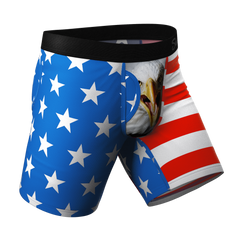 The Mascot | American Flag Long Leg Ball Hammock® Pouch Underwear With Fly - Shinesty