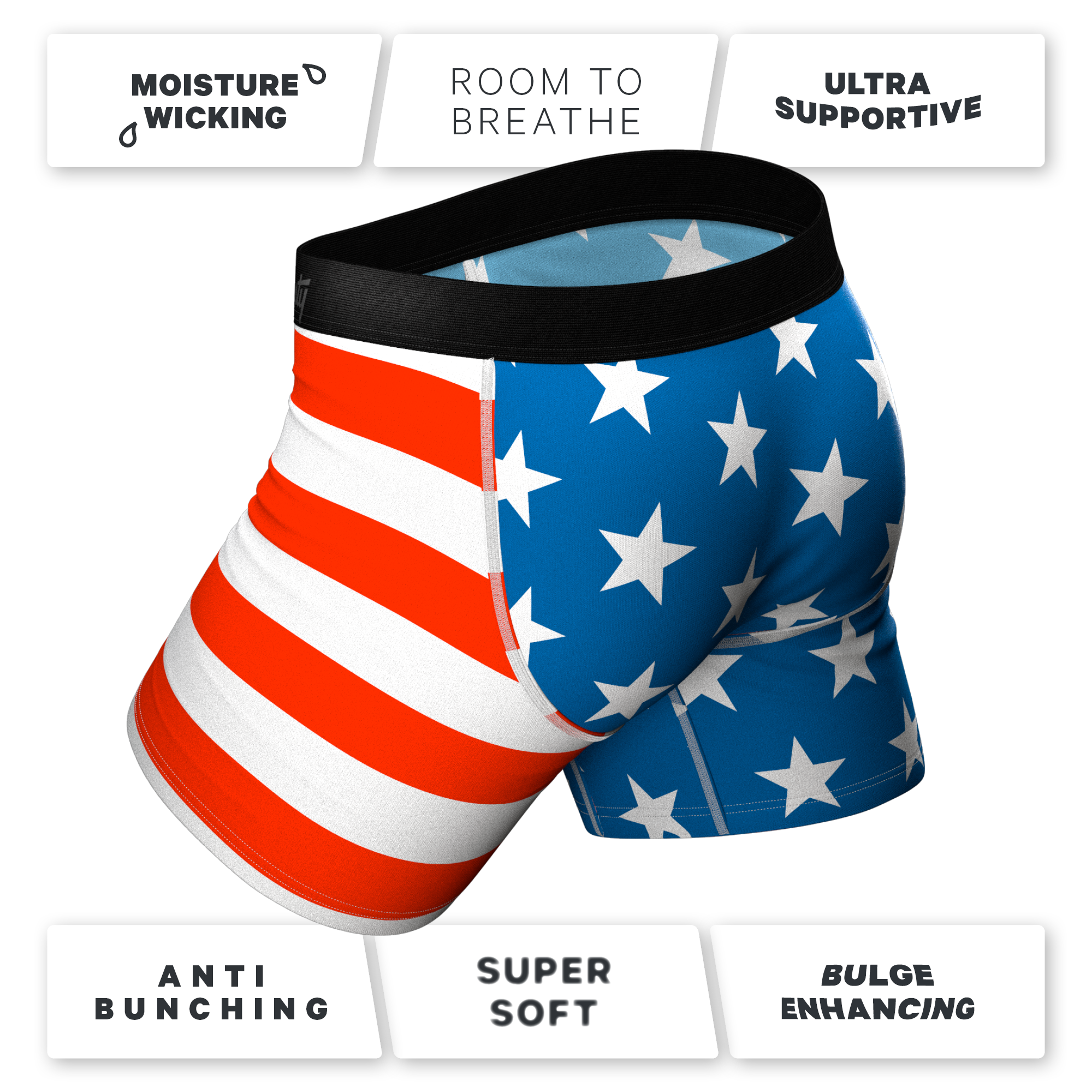 The Mascot | American Flag Ball Hammock® Pouch Underwear With Fly