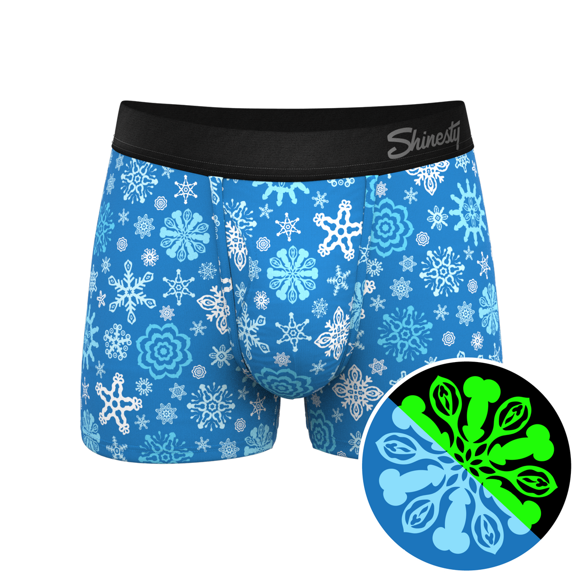 The Melt In Your Mouth | Glow In The Dark Naughty Snowflakes Ball Hammock® Pouch Trunks Underwear