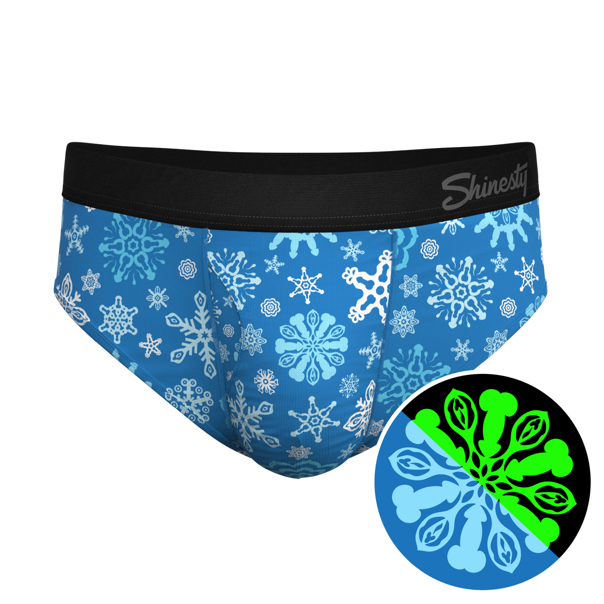 The Melt In Your Mouth | Glow In The Dark Naughty Snowflakes Ball Hammock® Pouch Underwear Briefs