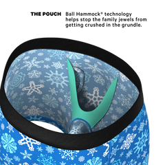 The Melt In Your Mouth | Glow in the Dark Naughty Snowflakes Ball Hammock® Pouch Underwear With Fly