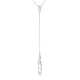 Chrisette 0.4ct CZ Rhodium Classic Drop Lariat Necklace