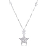 .32Ct Rhodium Star Necklace with Shimmering CZ