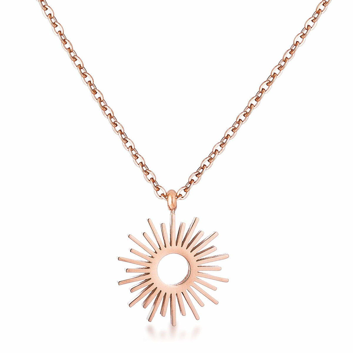 Rose Goldtone Sunburst Necklace - JGI