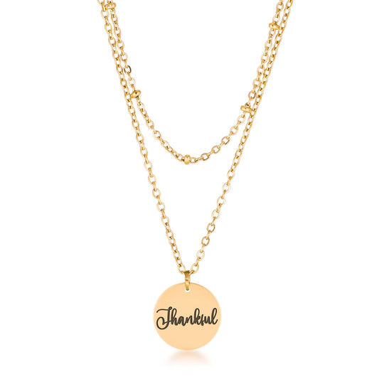 Delicate 18k Gold Plated Thankful Necklace