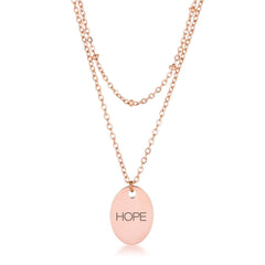 Rose Gold Plated Double Chain HOPE Necklace - JGI