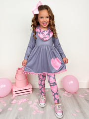 Big Heart Tunic, Scarf and Legging Set