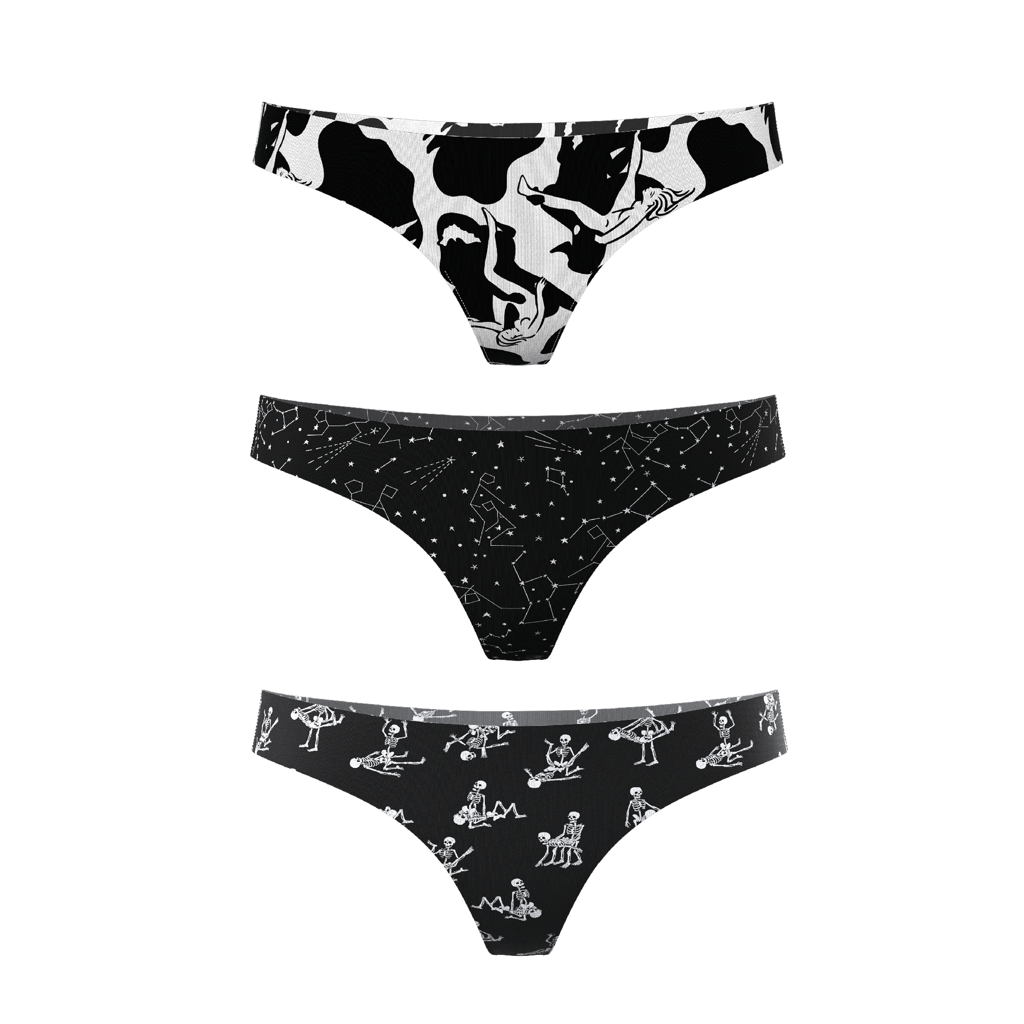 The Naughty August | Women's Thong Underwear 3 Pack - Shinesty