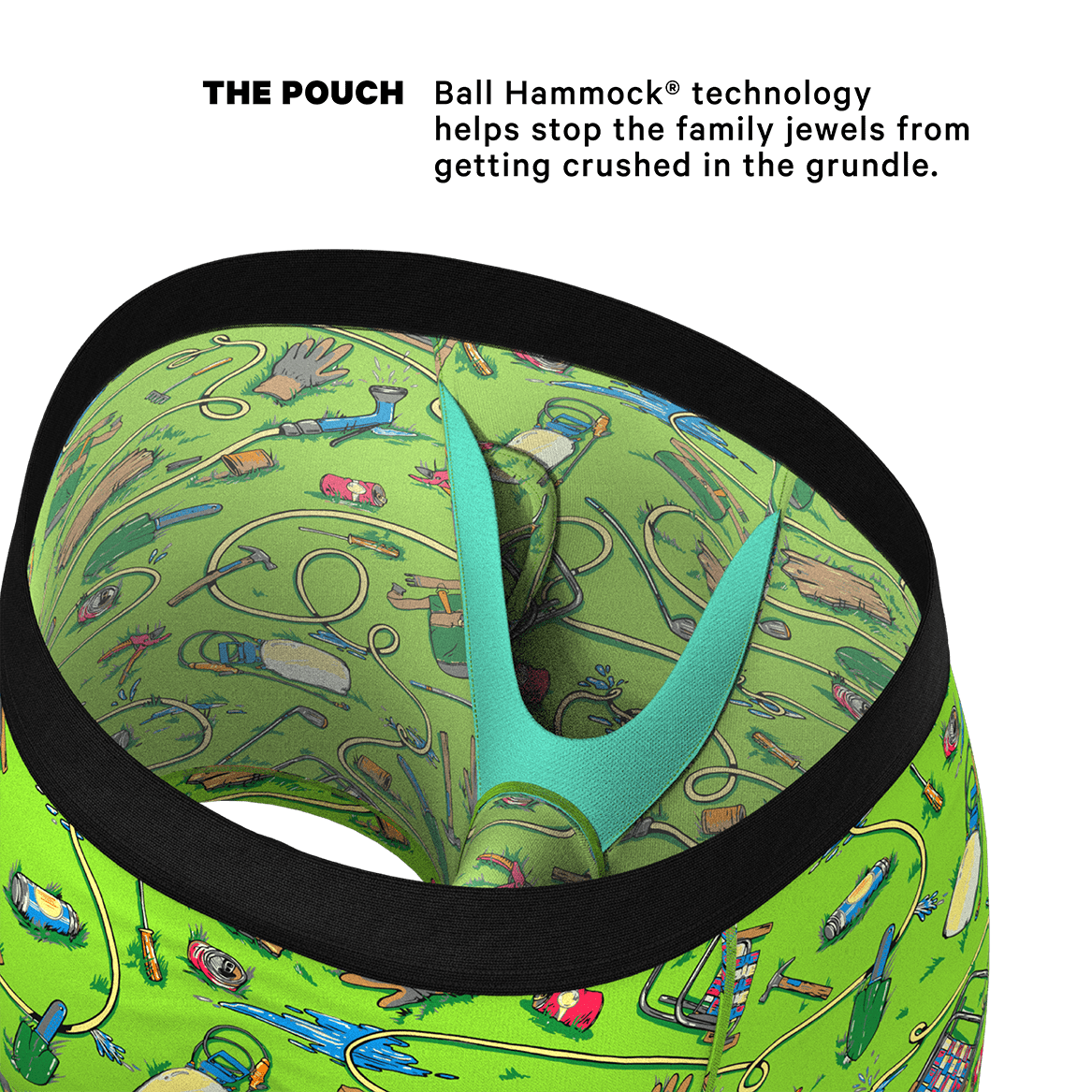 The Nice Piece Of Grass | Gardening Hose Ball Hammock® Pouch Underwear With Fly - Shinesty