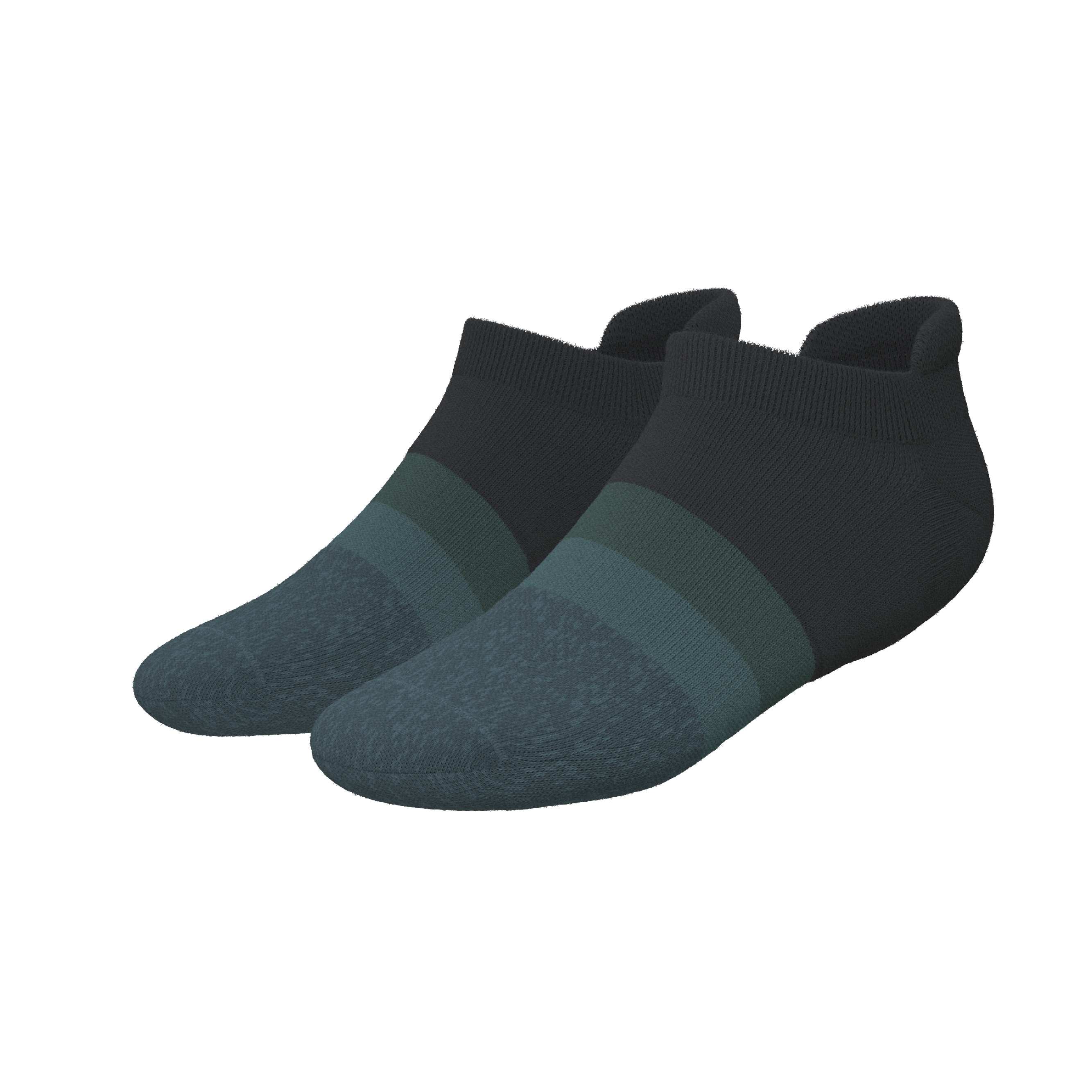 The Night Owl | Black and Teal Heel Hammock™ Ankle Socks