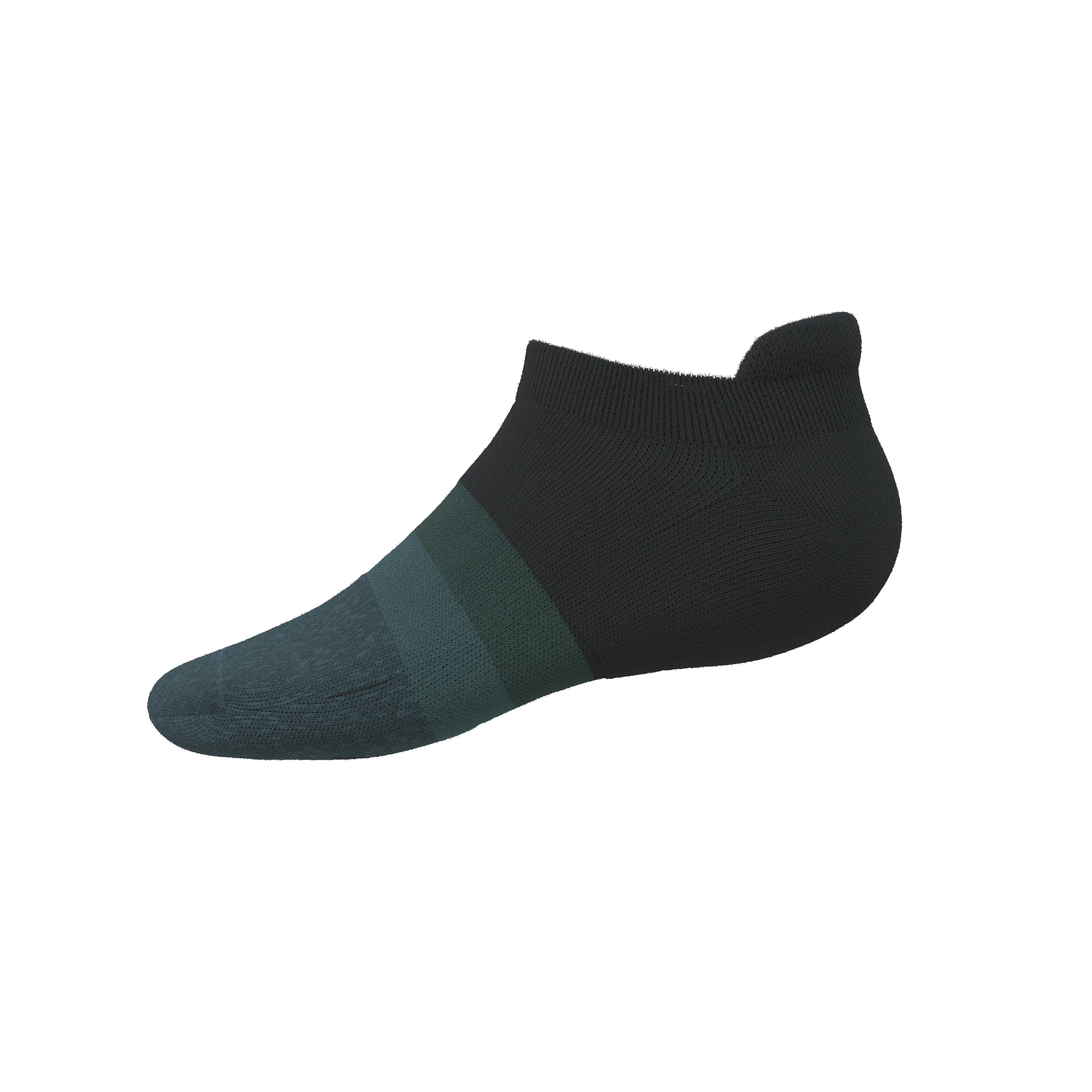 The Night Owl | Black and Teal Heel Hammock™ Ankle Socks