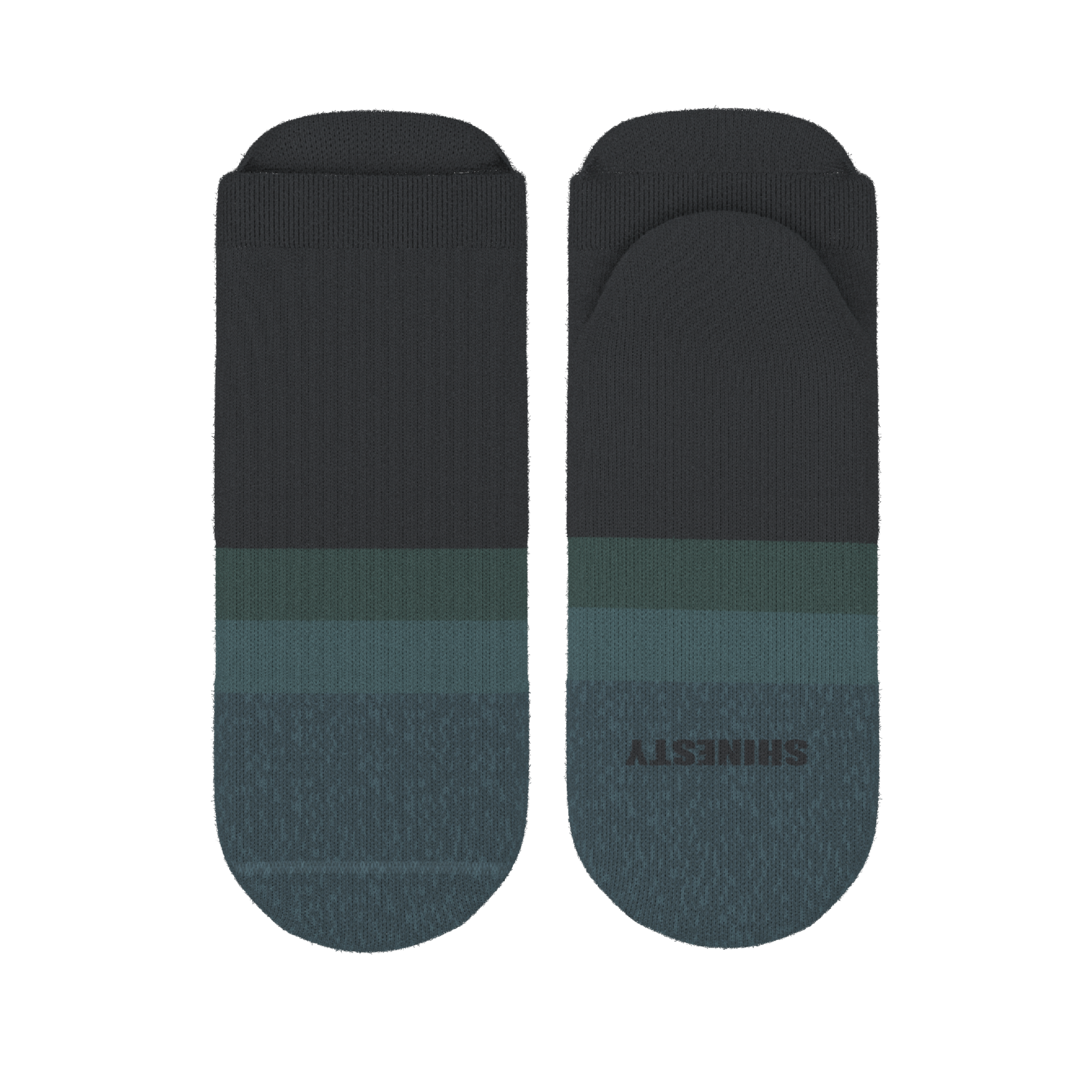 The Night Owl | Black and Teal Heel Hammock™ Ankle Socks