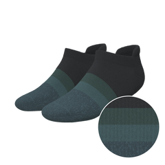 The Night Owl | Black and Teal Heel Hammock™ Ankle Socks