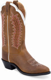 Old West Crazy Horse Tan with White Collar Women's Western Boots - Flyclothing LLC