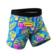 The Oahu Rendezvous | Tropical Leaves Ball Hammock® Pouch Underwear With Fly