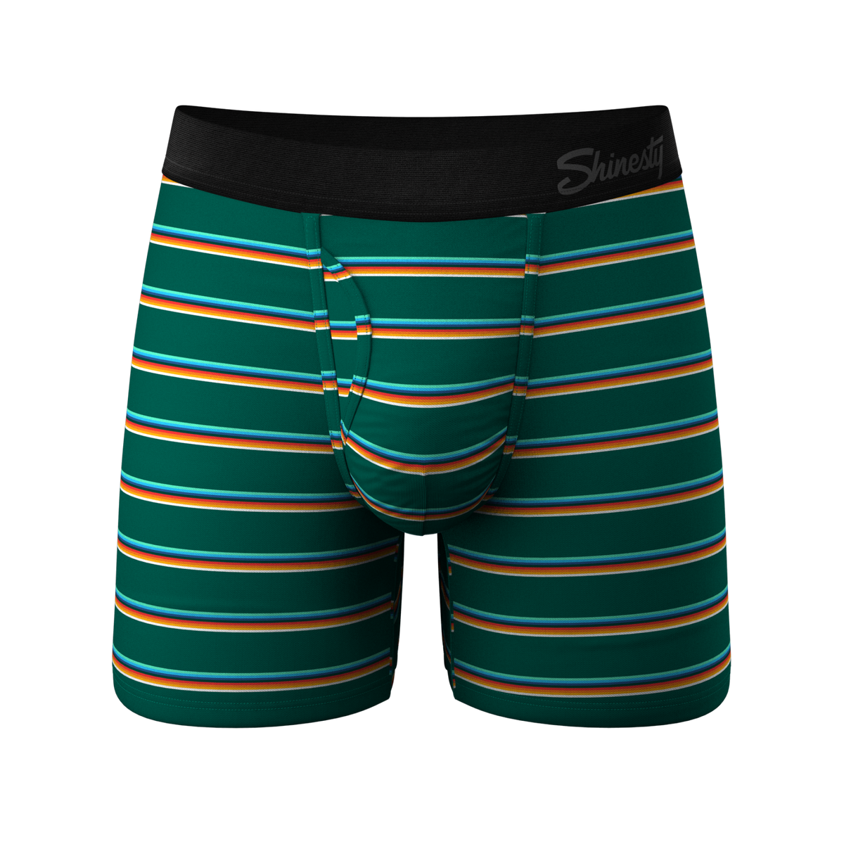 The Old Schooler | Retro Green Stripe Ball Hammock® Pouch Underwear With Fly