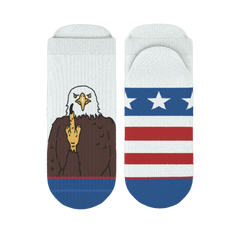 The One Finger Salute | American Flag Heel Hammock™ Ankle Socks