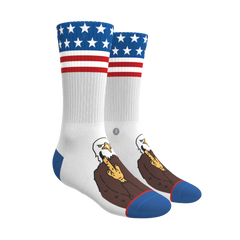 The One Finger Salute | American Flag Heel Hammock™ Crew Socks