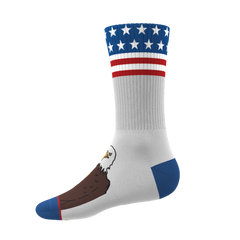 The One Finger Salute | American Flag Heel Hammock™ Crew Socks