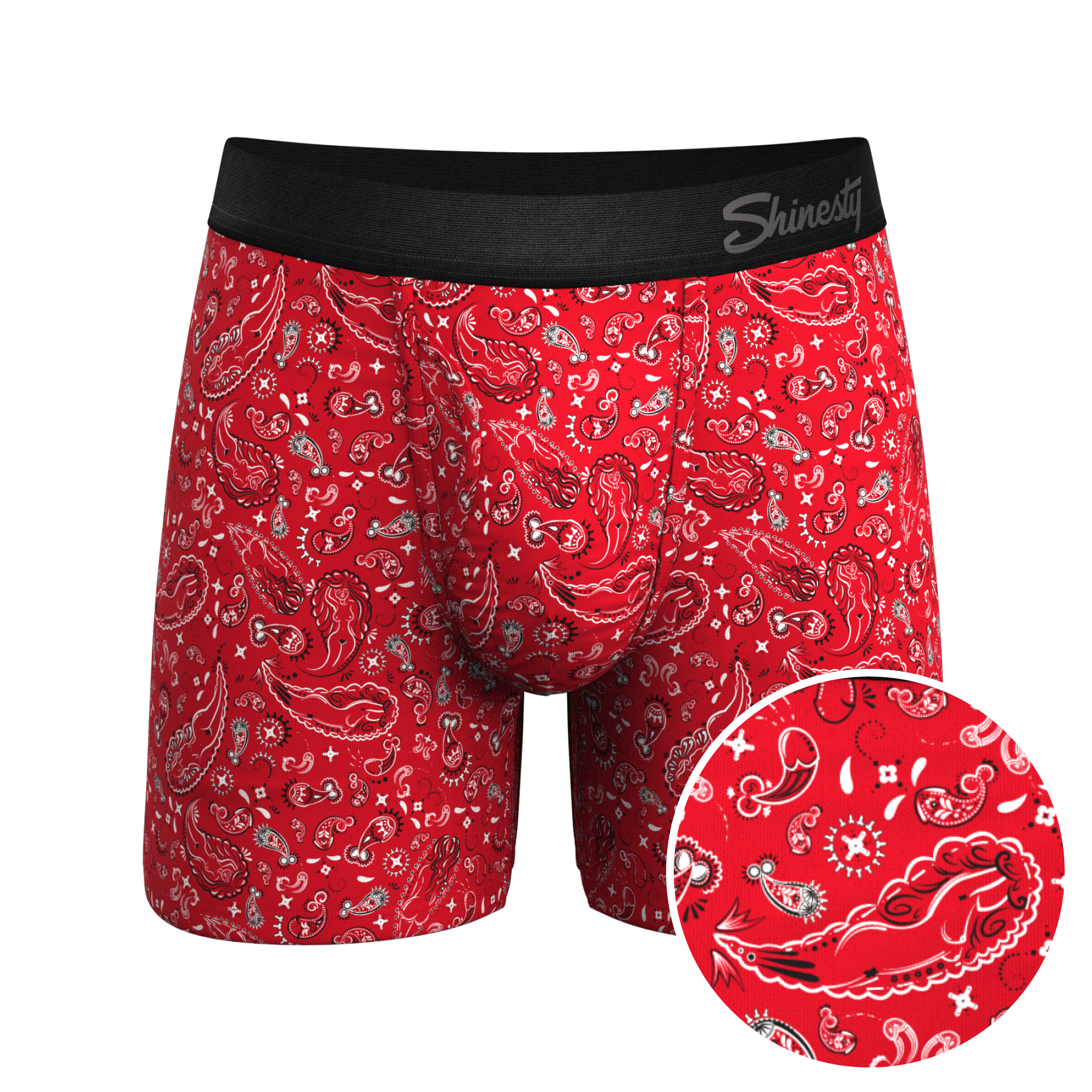 The Outlaw | Naughty Paisley Ball Hammock® Pouch Underwear With Fly - Shinesty