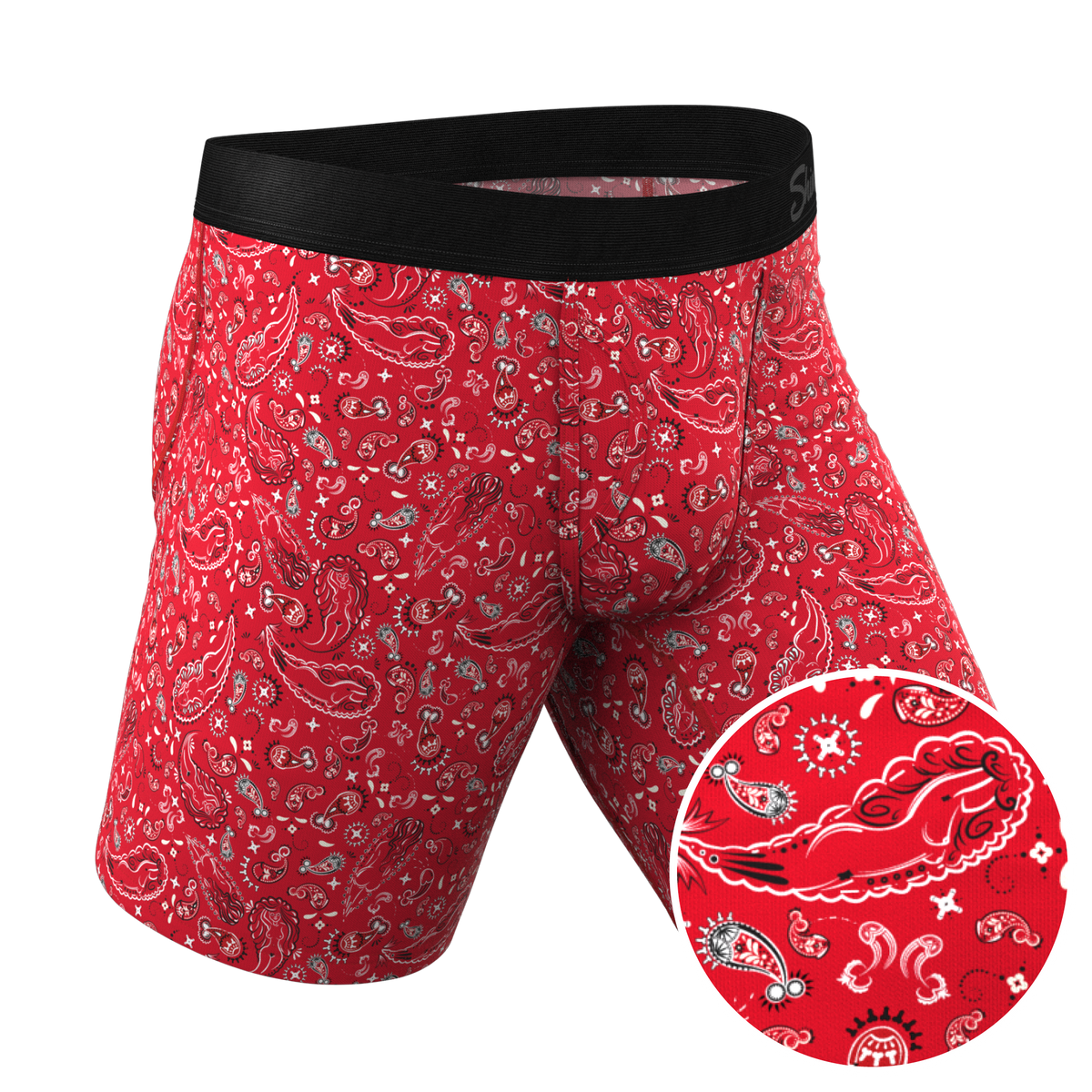 The Outlaw | Naughty Paisley Long Leg Ball Hammock® Pouch Underwear With Fly