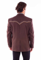 Scully Leather Diamond Yoke Mens Blazer Brown - Flyclothing LLC